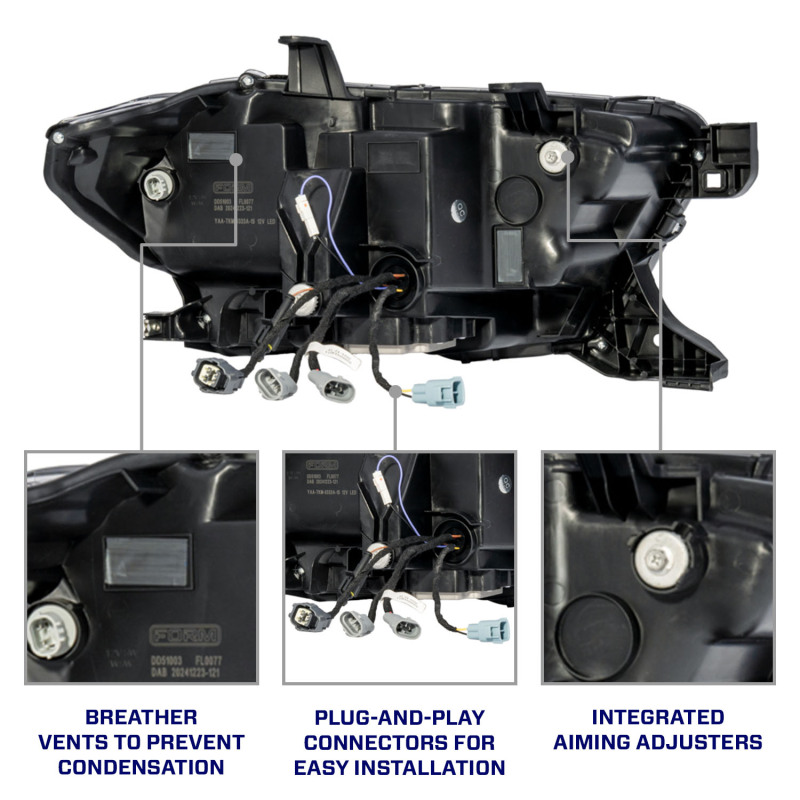 Toyota Tacoma Headlights - Front - FORM Lighting - Triple bi-LED Projectors - `16-`23